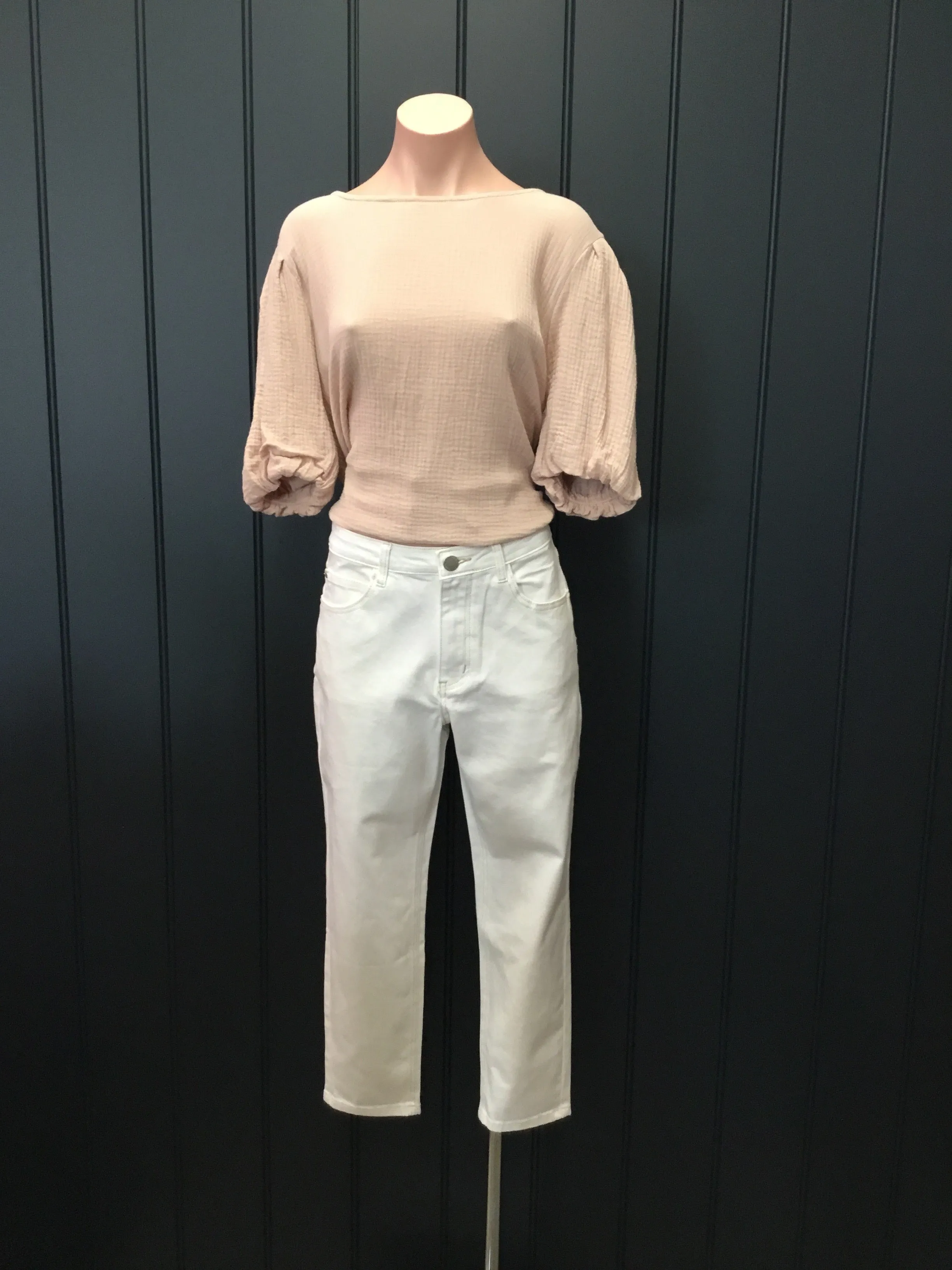White Denim Jeans - Relaxed Fit