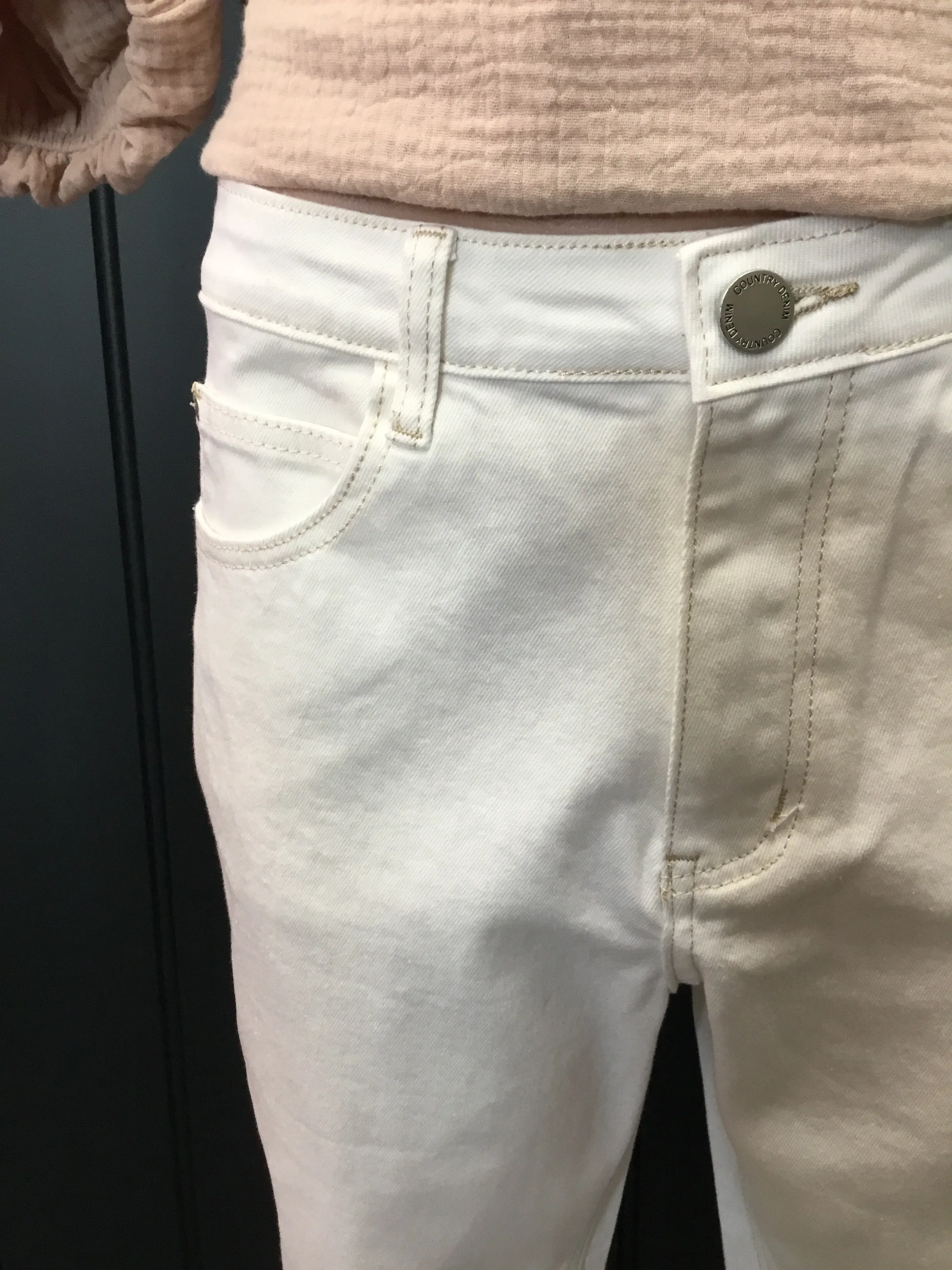 White Denim Jeans - Relaxed Fit