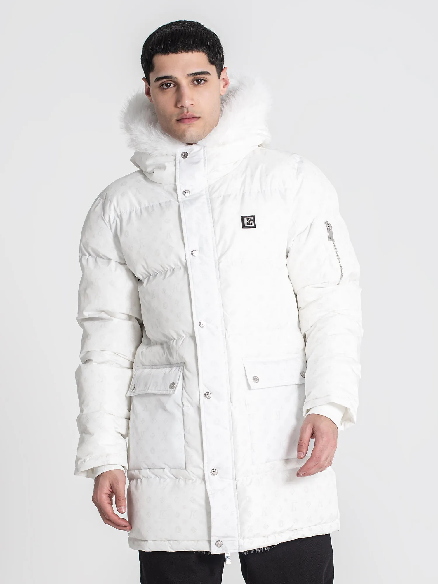 White Logomania Coat