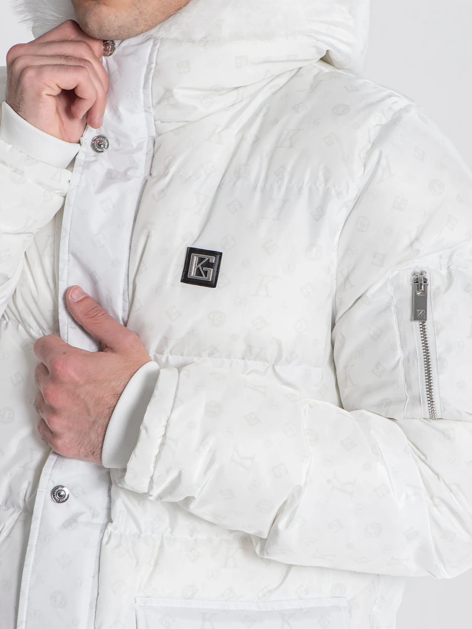 White Logomania Coat