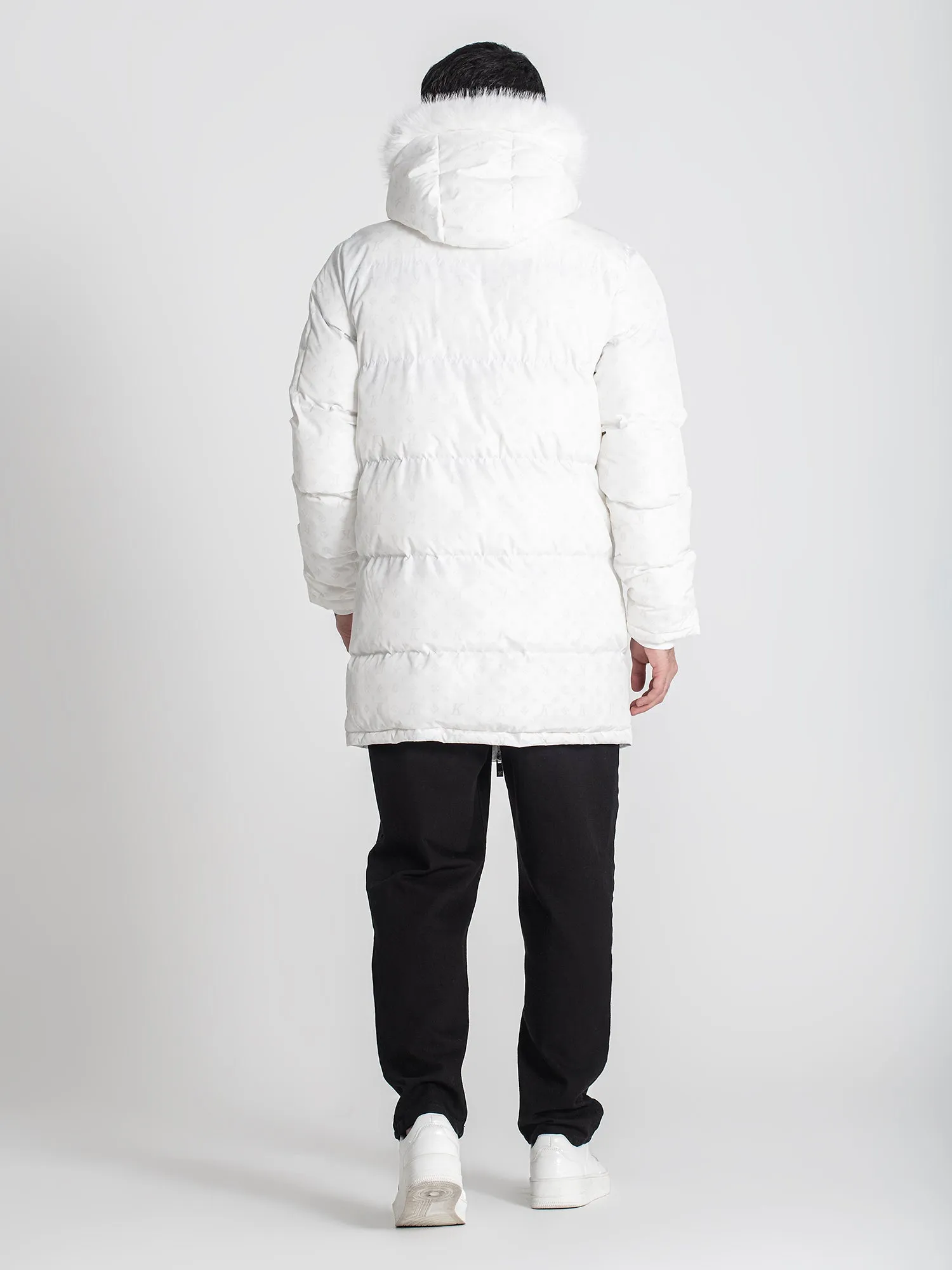 White Logomania Coat