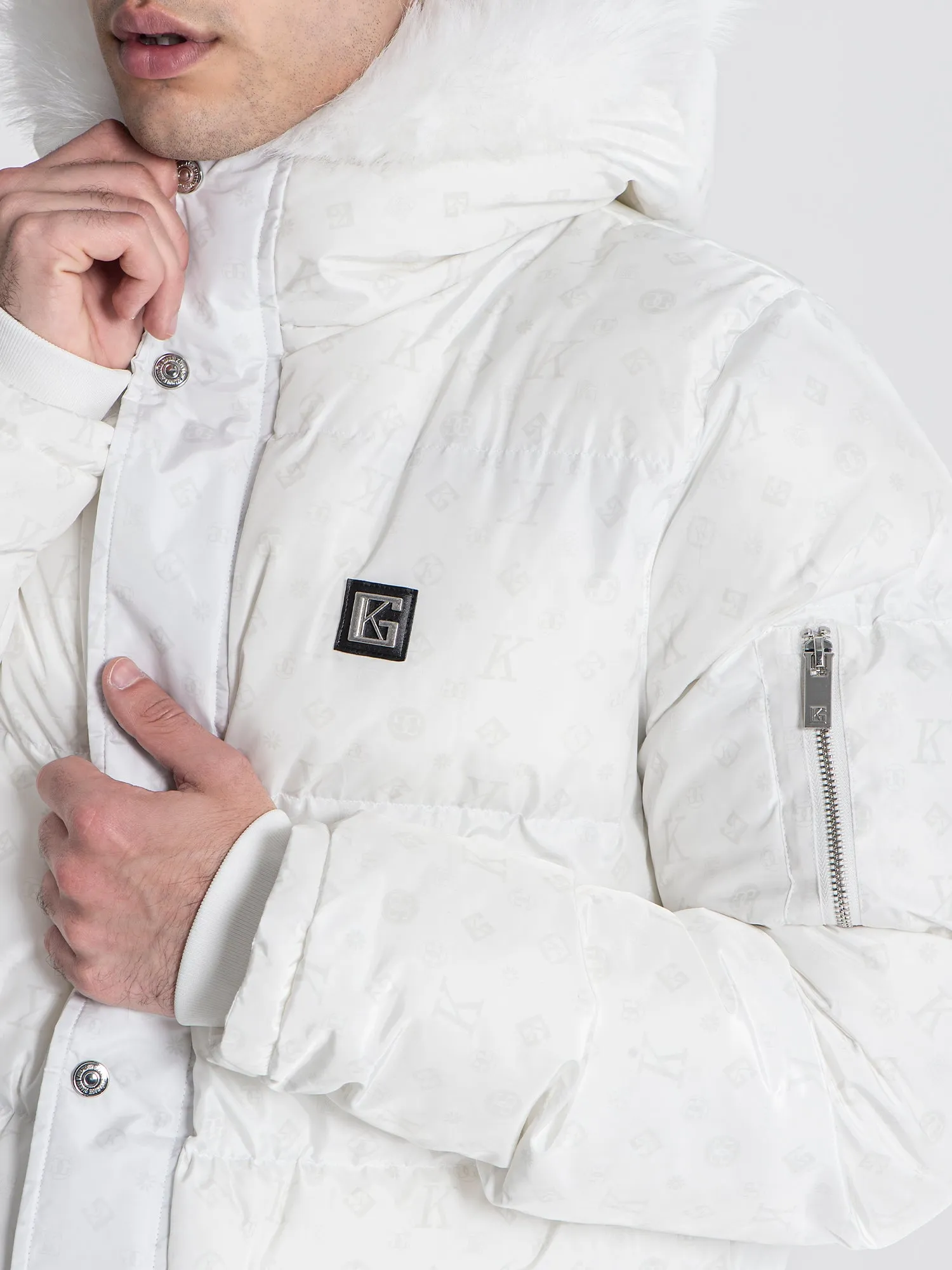 White Logomania Coat