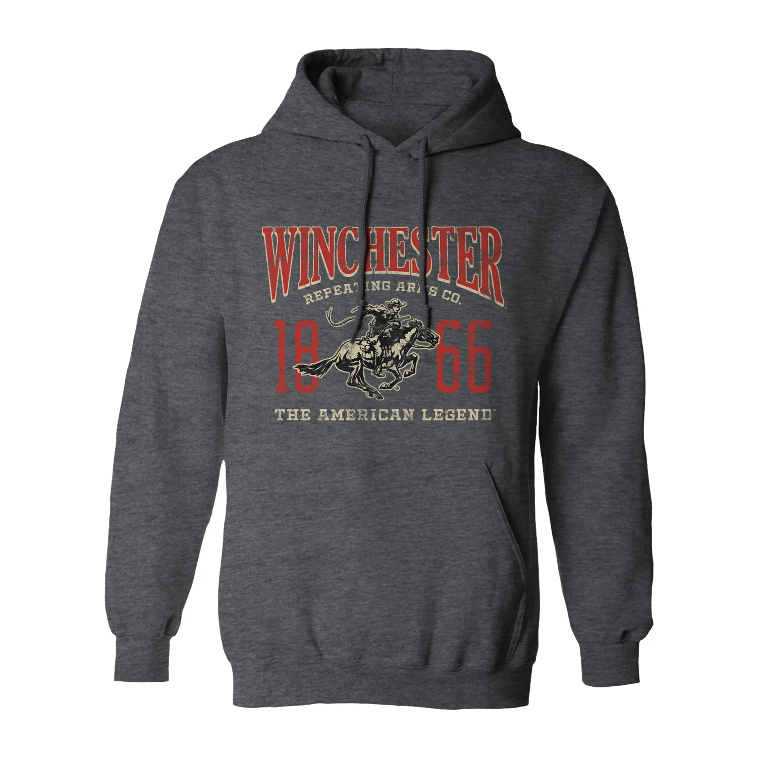 Winchester Classic - Vintage 1866 Horse and Rider - Fleece Pullover Hoodie