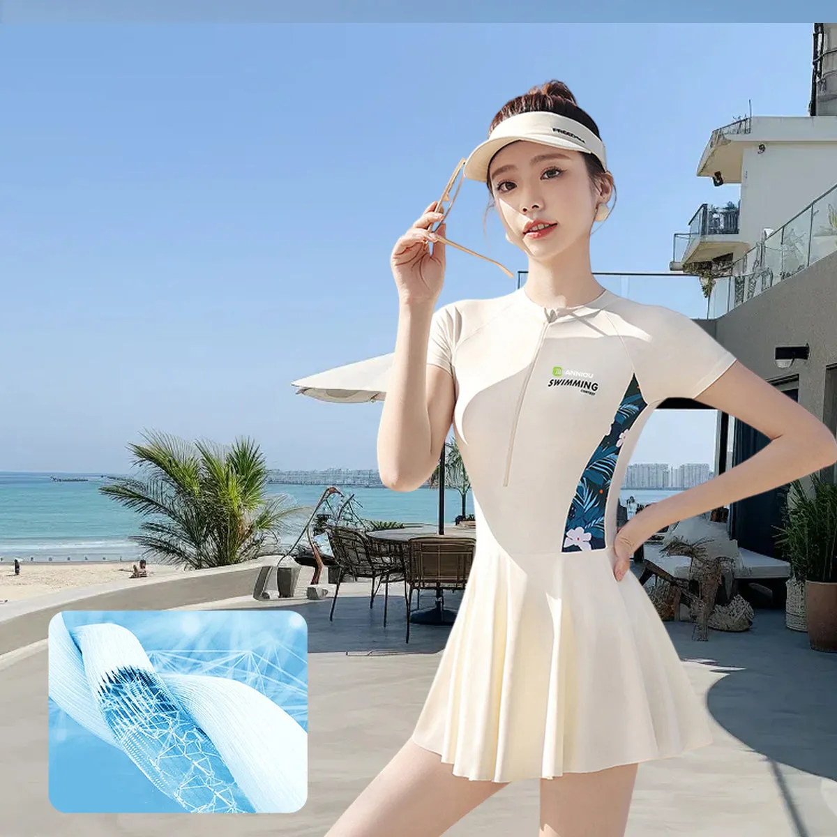 Women UPF50  Sun Protection Jumpsuit Swimwear
