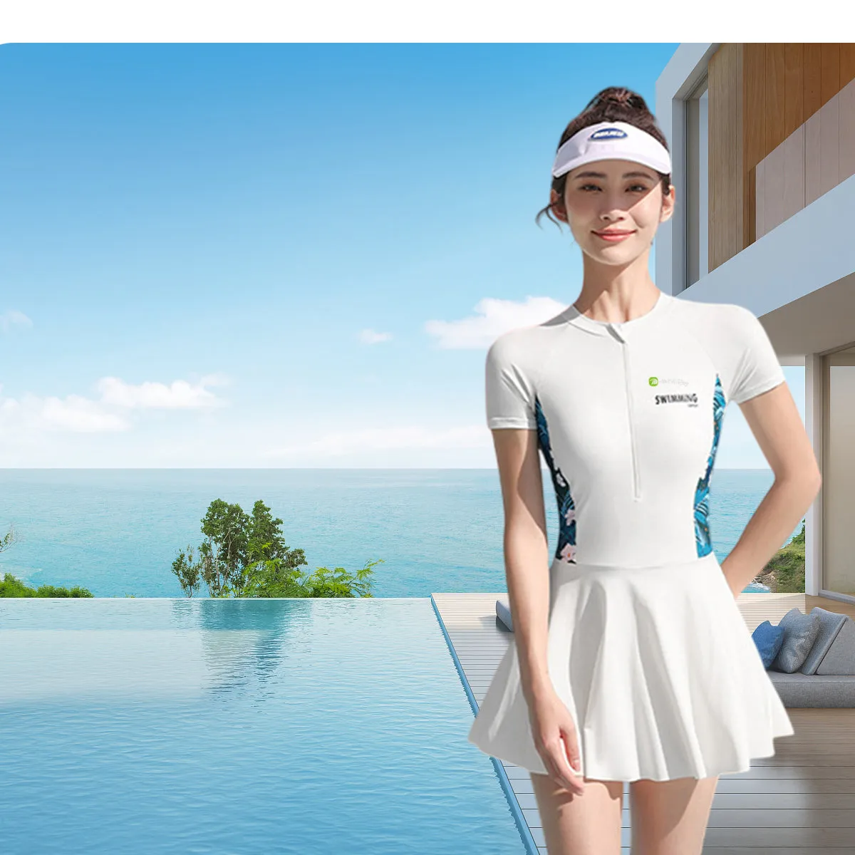 Women UPF50  Sun Protection Jumpsuit Swimwear