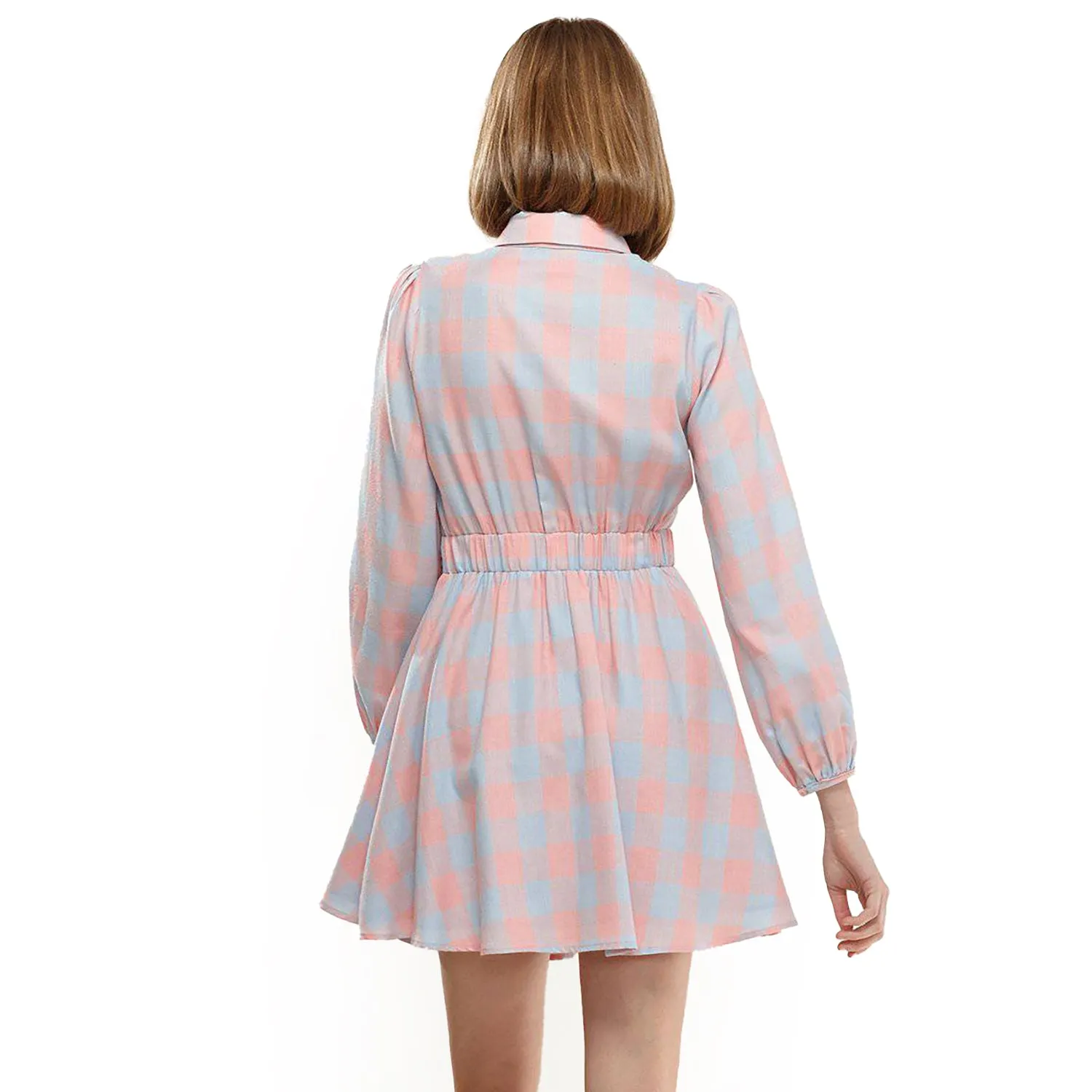 Women's Button Up Shirt Dress in Bubble Gum