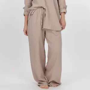 Womens Cotton Double Gauze Pants - Porpoise