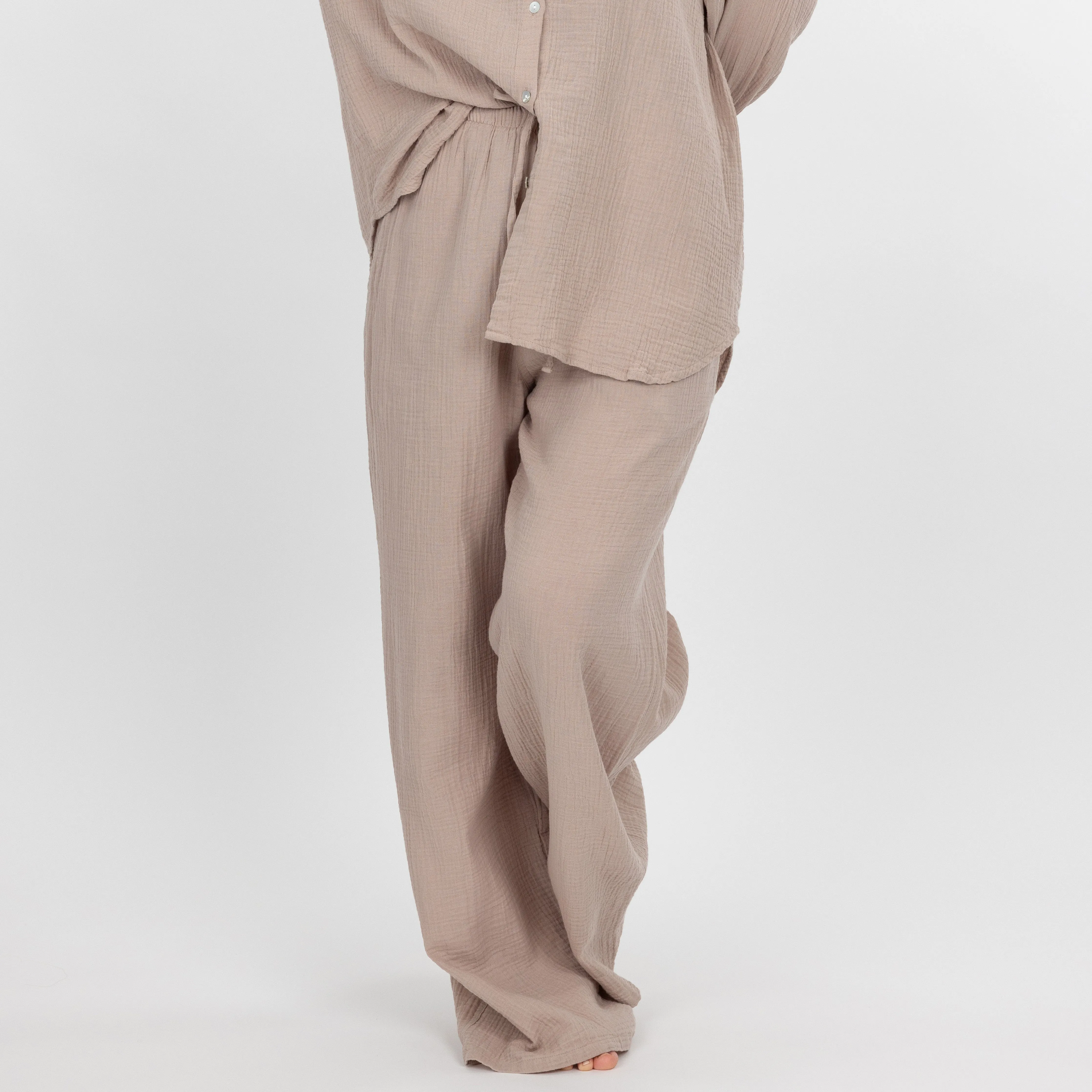 Womens Cotton Double Gauze Pants - Porpoise