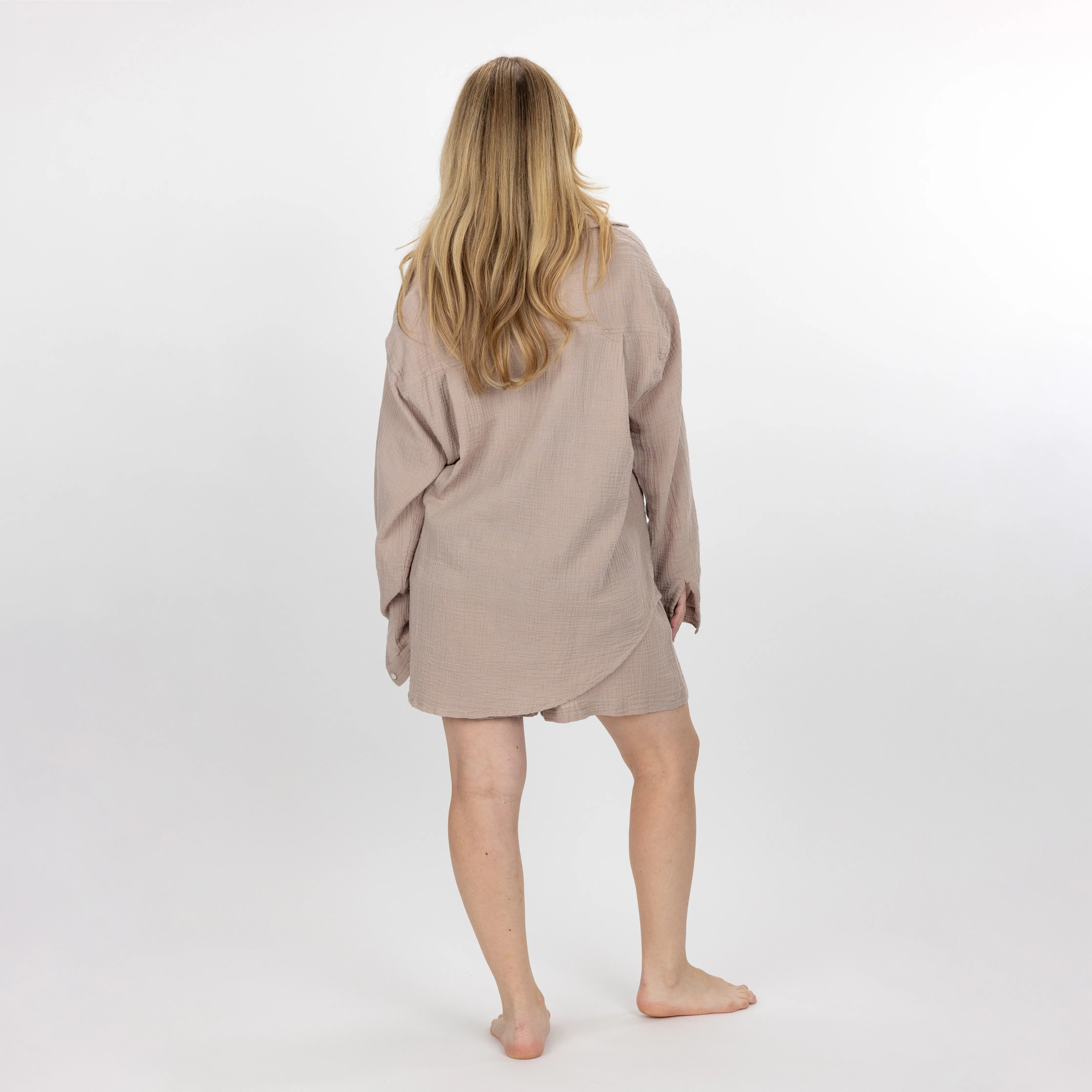 Womens Cotton Double Gauze Shorts - Porpoise