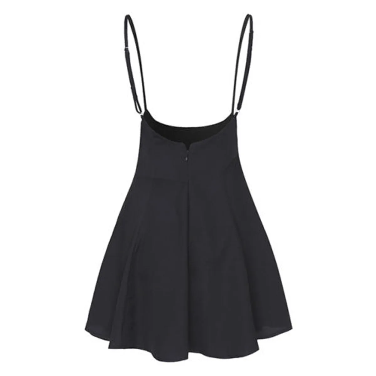 Women's High Waist Strap Mini Skirt Pleated Skater Overall Flare Suspender Skirt