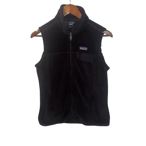 Women's Patagonia Black Fleece Full Zip Up Vest