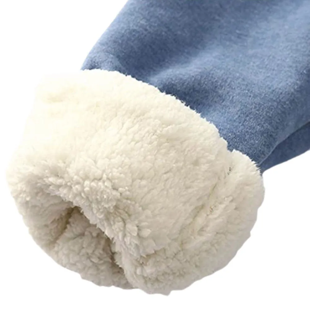Women's Sherpa-Lined Joggers in Blue