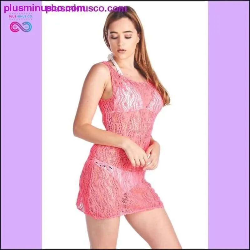 Women's Spider Tank Swimwear Cover-up Beach Dress: NEON