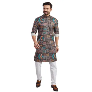 Woodland Taupe Plain Kurta