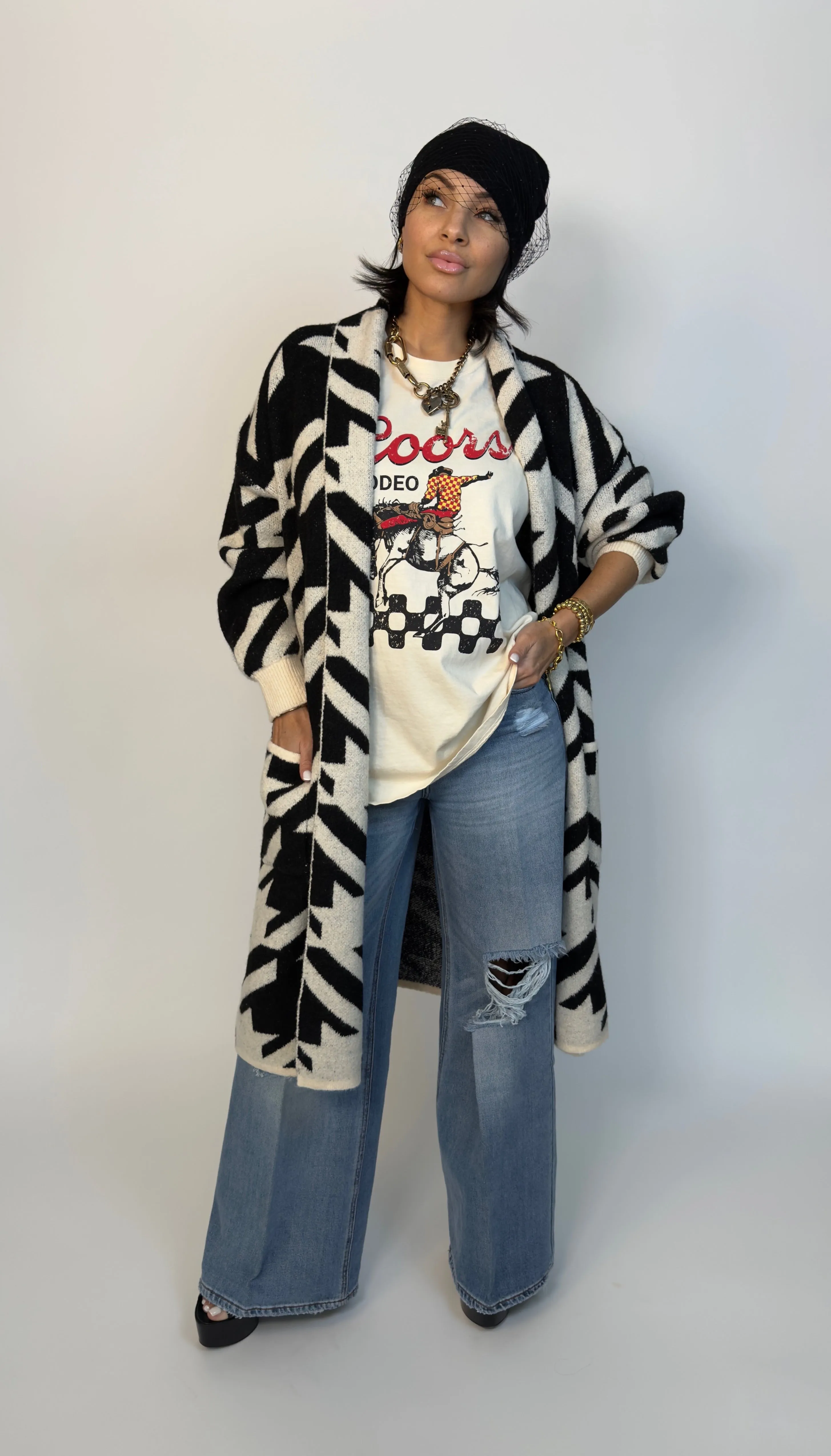 WRAPPED UP IN HOUNDSTOOTH | CARDIGAN