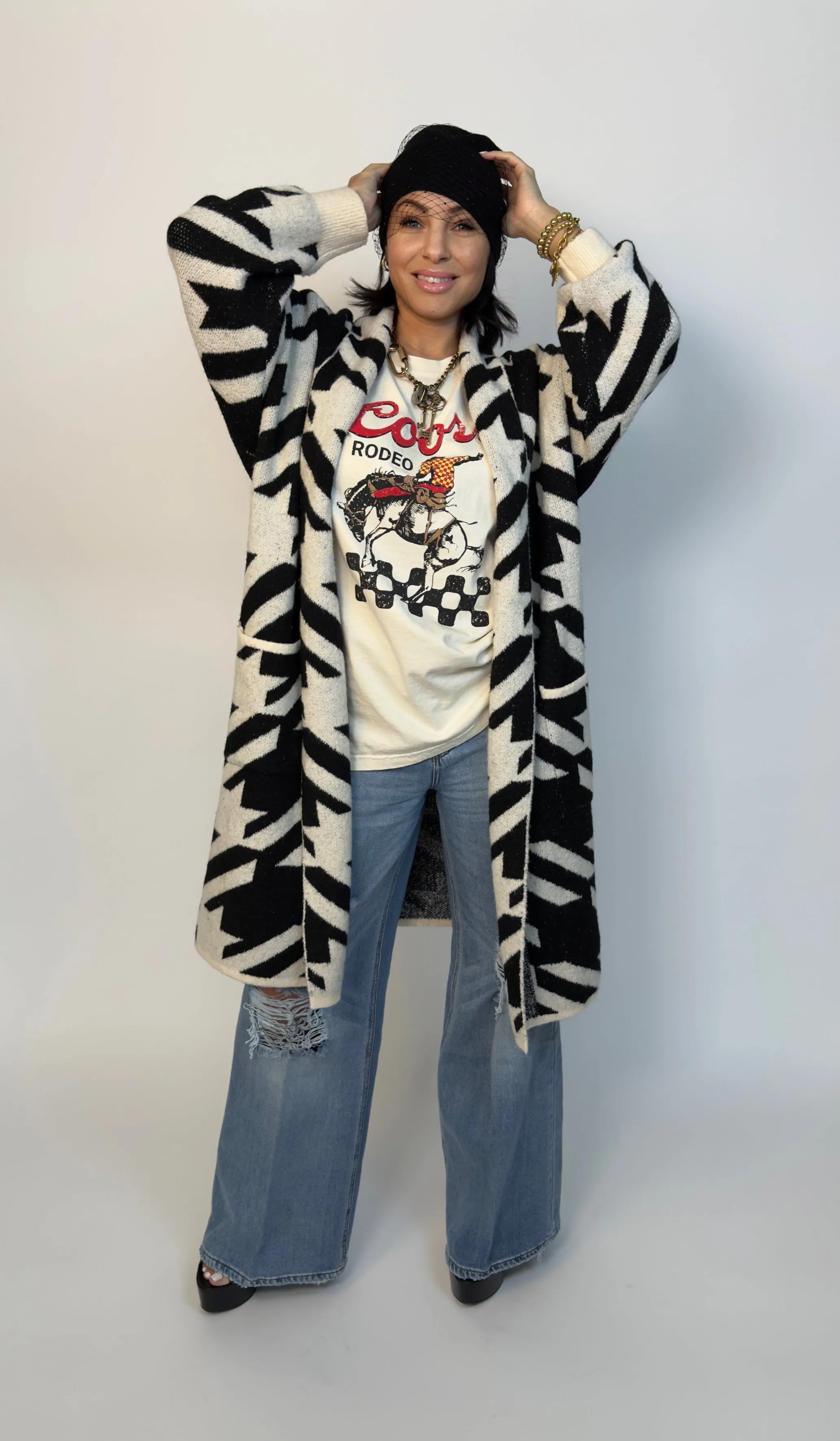 WRAPPED UP IN HOUNDSTOOTH | CARDIGAN