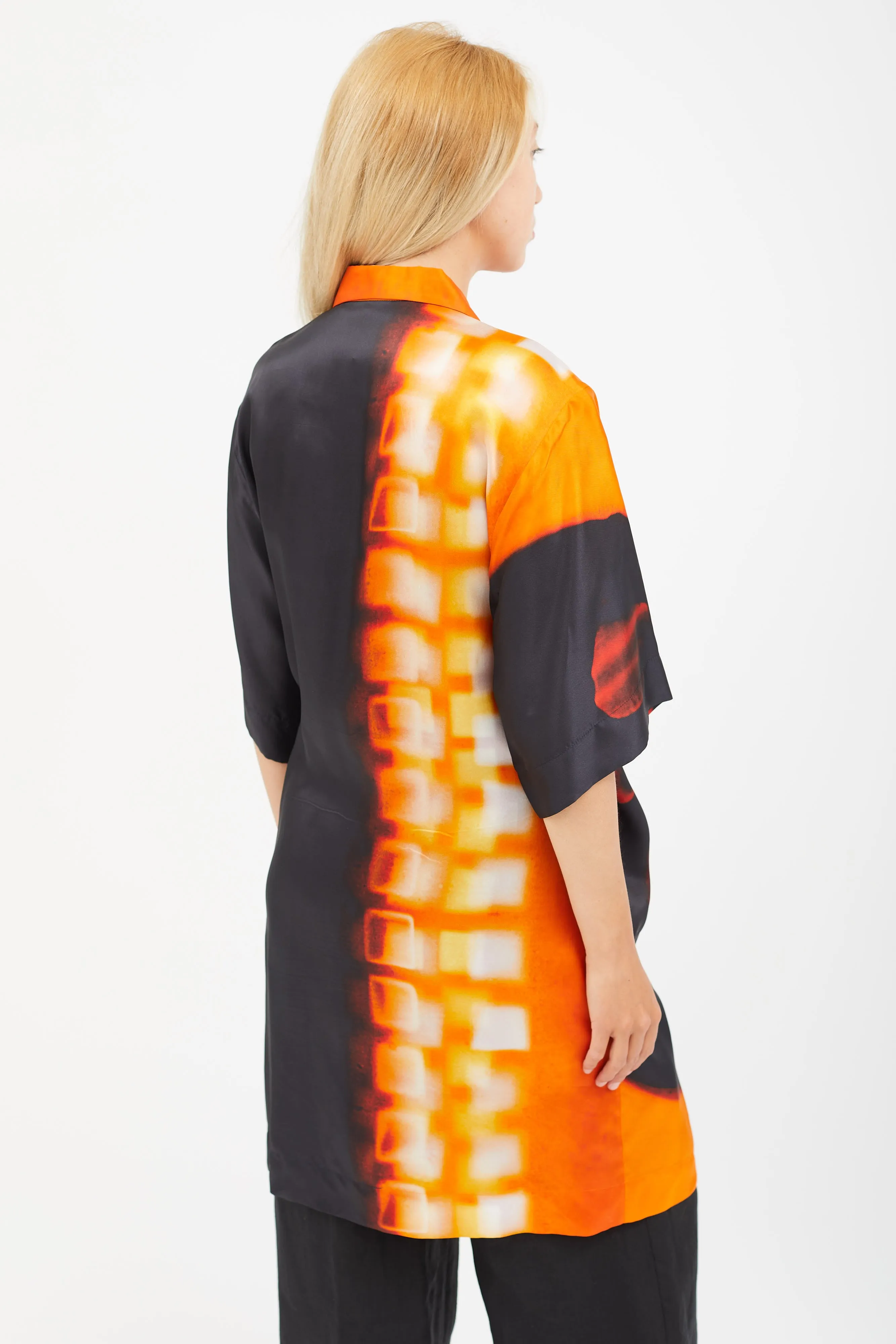 x Len Lye Orange & Multicolour Wrap Cardigan