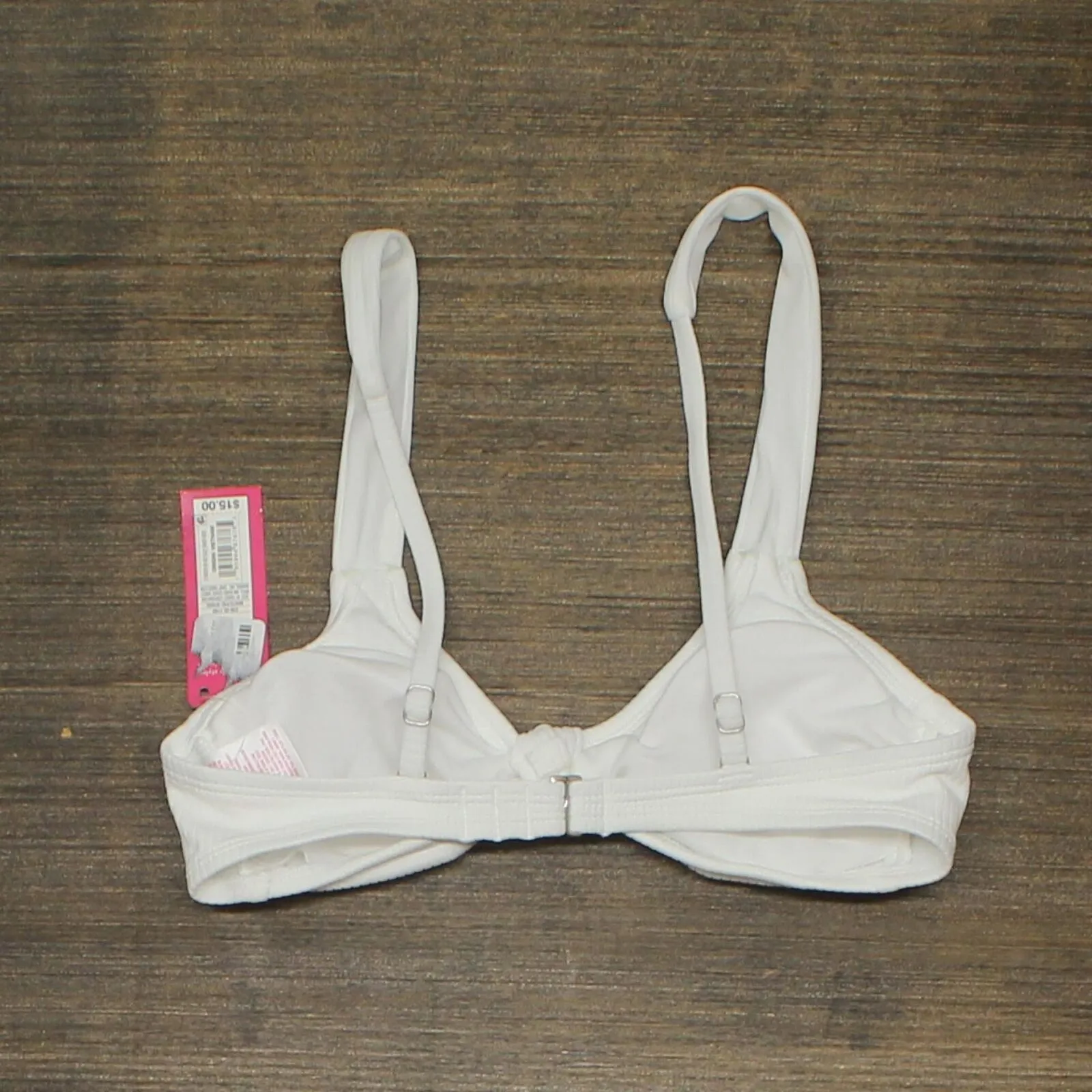 Xhilaration Juniors' Ribbed Knot-Front Bralette Bikini Top White S
