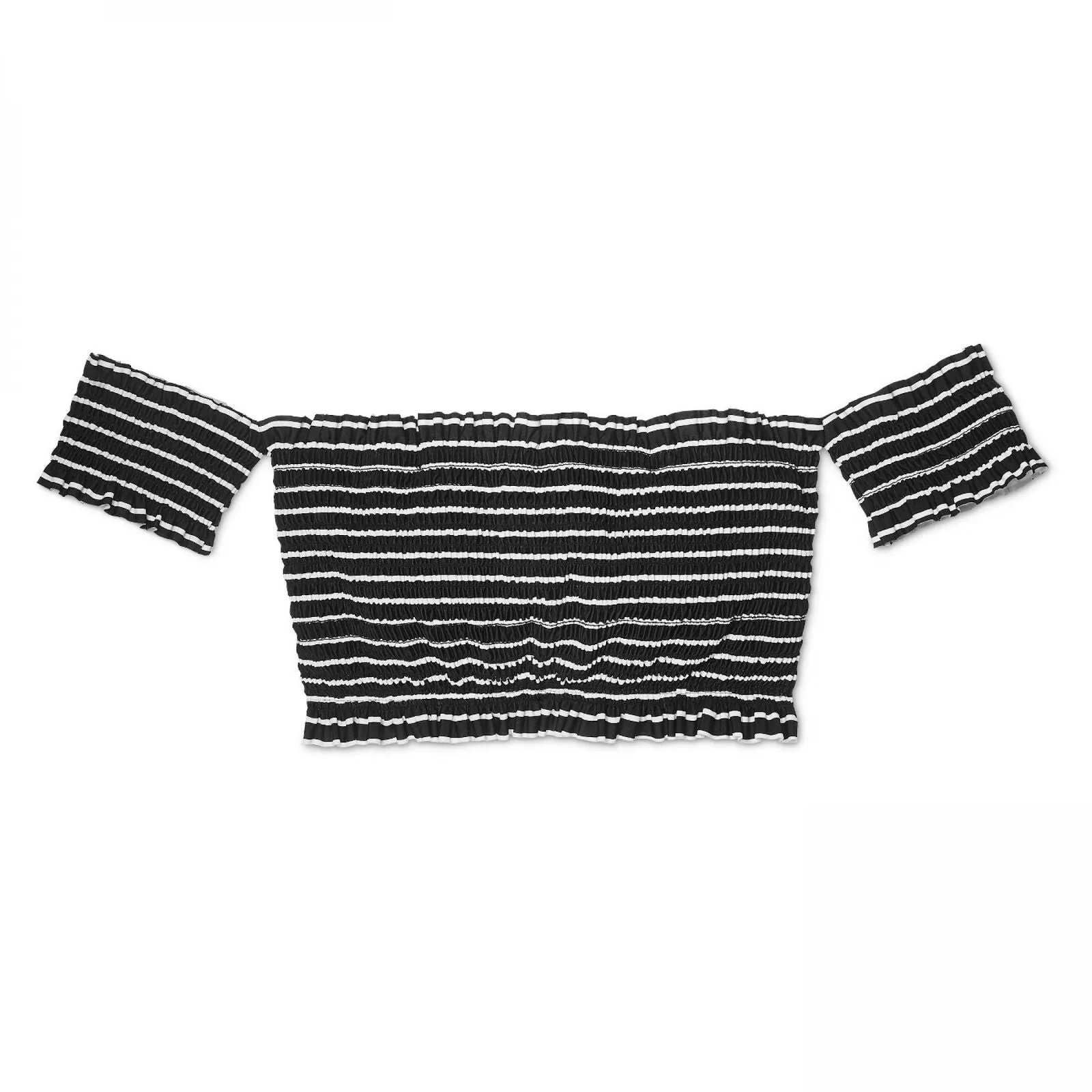 Xhilaration Smocked Underwire Off The Shoulder Bikini Top Black Small