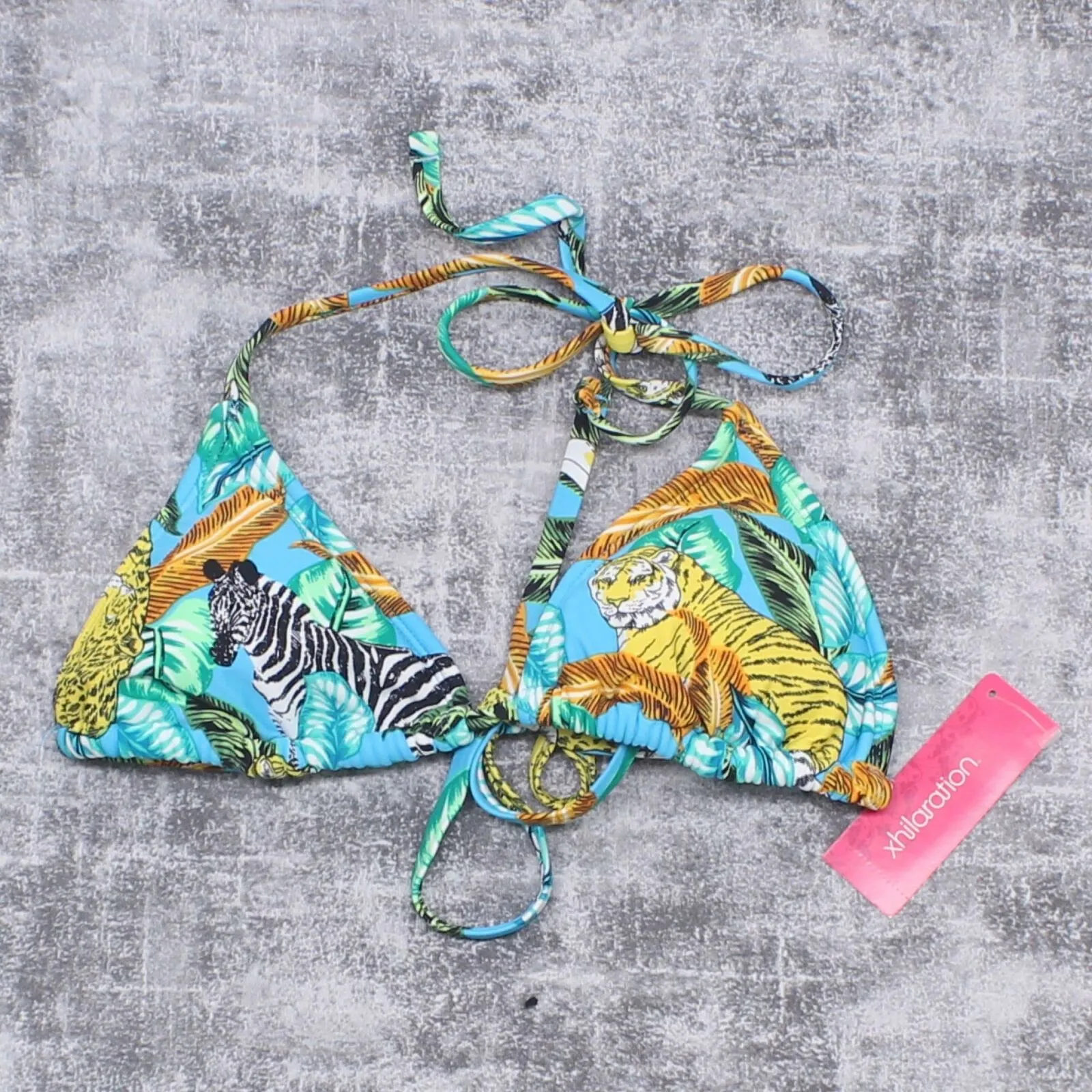Xhilaration Women's Jungle Animals Triangle Bikini Top