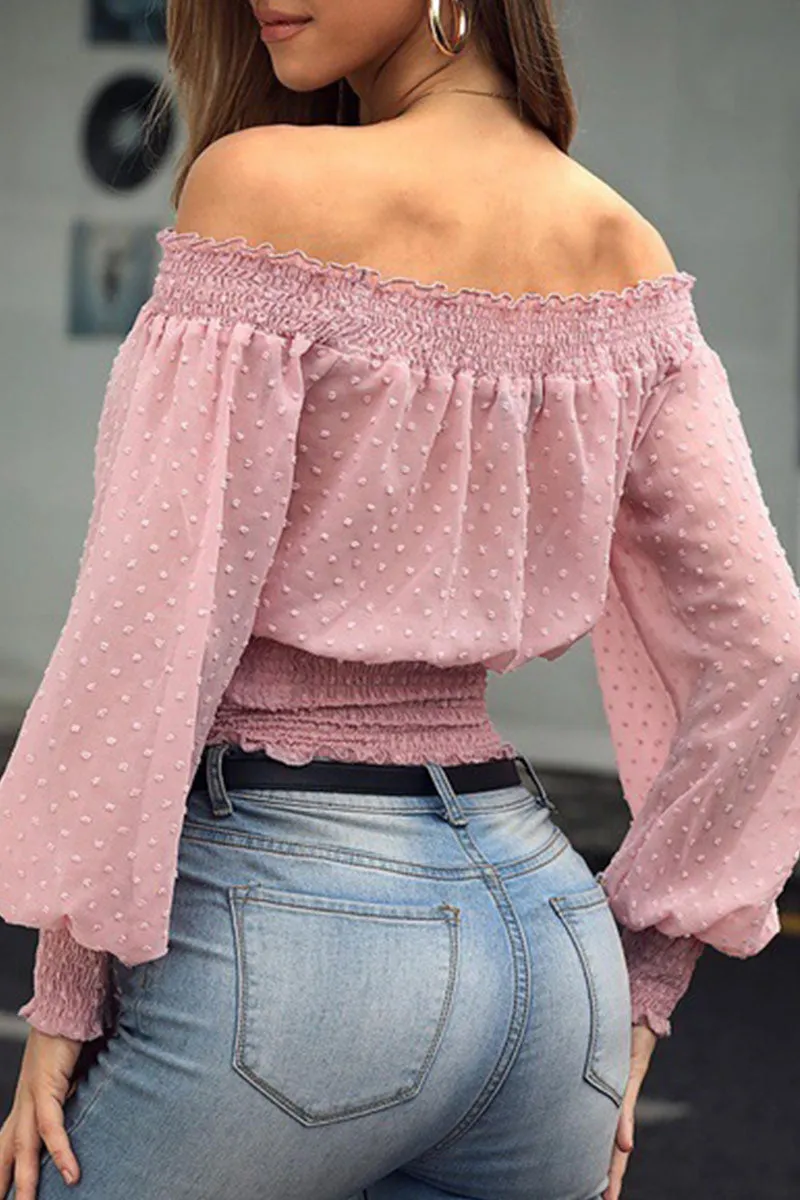 Xieyinshe Fashion Casual Solid Patchwork Off the Shoulder Blouses(3 Colors)