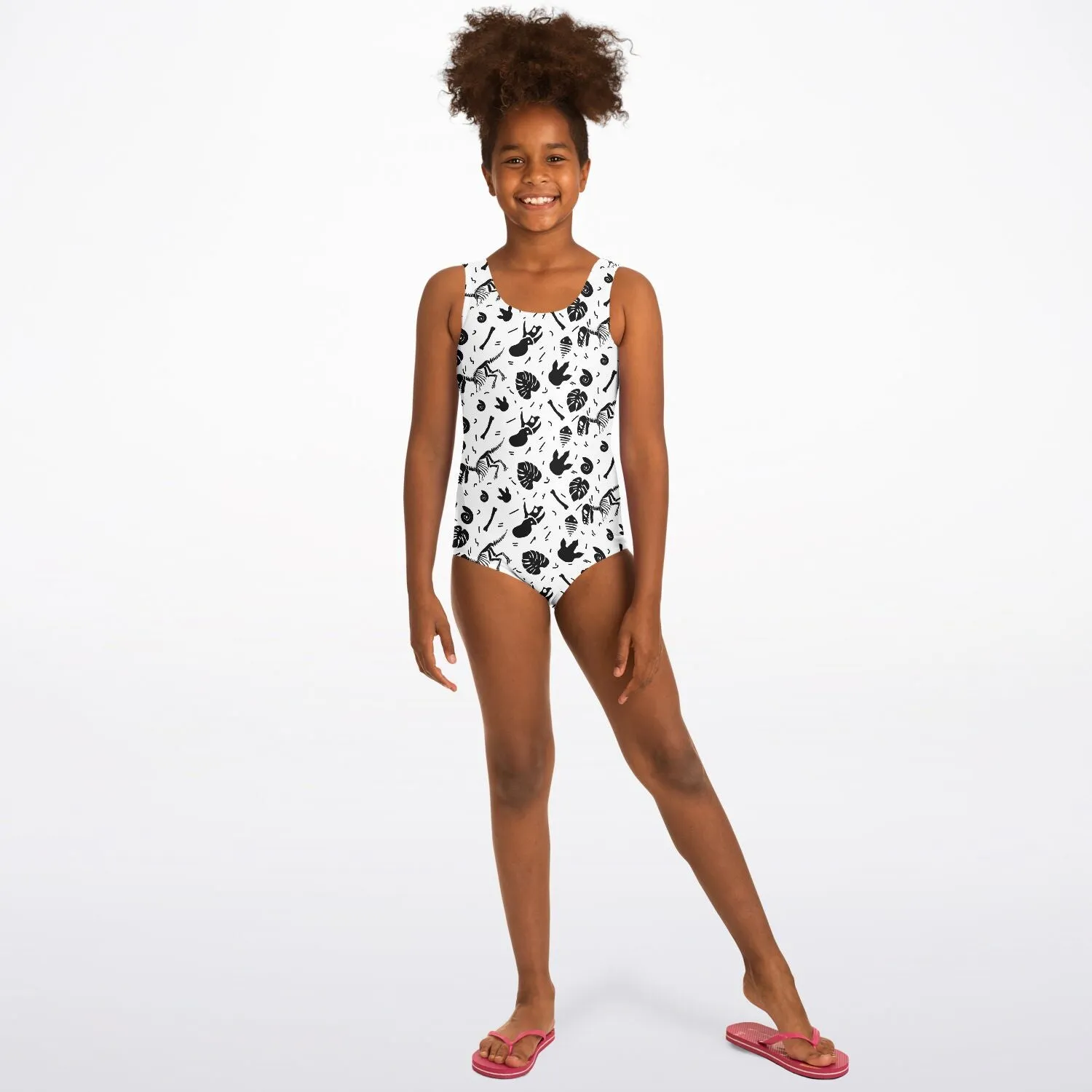 Youth One Piece Dinosaur Fossil Swimsuit - FREE SHIPPING