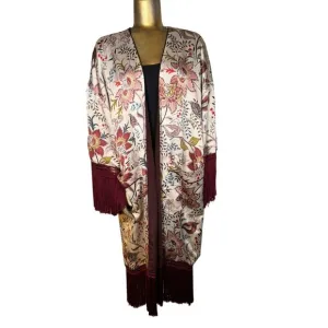 ZARA WOMAN BOHO FRINGE KIMONO, SIZE L/XL  Moroccan Lined TRF Outerwear