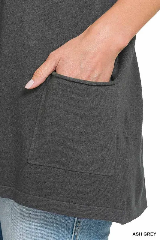 ZENANA Oversized Front Pocket Sweater